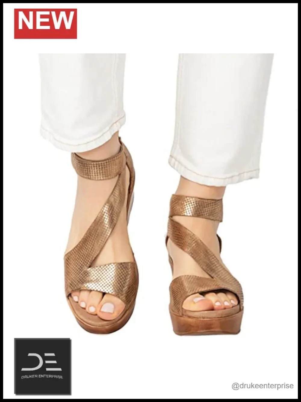 Antelope Heidi Mesh Wedge Platform Sandals Ankle Strap Zip Water Resistant